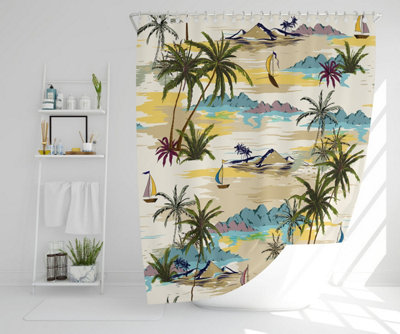 Palm & Sailboats (Shower Curtain) / Default Title Price Comparisons | Compare The Build
