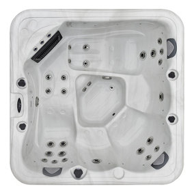 Palm Spas Colada 5 Seater Twin Lounger Hot Tub 13amp / 32amp - White shell Grey cabinet