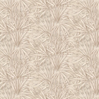 Palm Tree Wallpaper Fine Décor Textured Heavyweight Vinyl Cream Gold Glitter