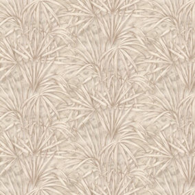 Palm Tree Wallpaper Fine Décor Textured Heavyweight Vinyl Cream Gold Glitter