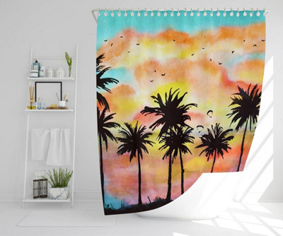 Palm Trees at Sunset (Shower Curtain) / Default Title Price Comparisons | Compare The Build