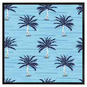 Palm trees on blue (Picutre Frame) / 12x12" / White