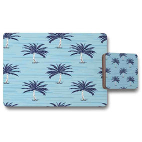Palm Trees on Blue (Placemat & Coaster Set) / Default Title