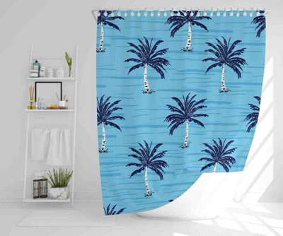 Palm Trees on Blue (Shower Curtain) / Default Title Price Comparisons | Compare The Build