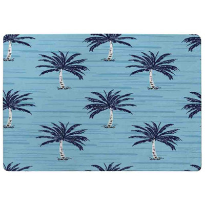 Palm Trees On Blue Special Soft Home Rug