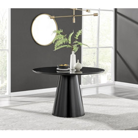 Palma Black Semi Gloss Round 120cm Dining Table