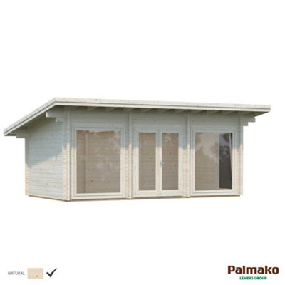 Palmako Heidi Modern Pent Log Cabin - 6.2m x 3.4m - 70mm Premium ...