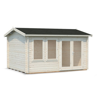 Palmako Iris 11.1 Summer House - 3.9m x 3m - Modern Garden Building 44mm Wall Logs - Double Glazed - 4