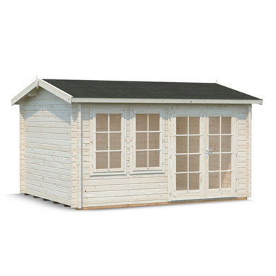 Palmako Iris 11.1 Summer House - 3.9m x 3m - Modern Garden Building 44mm Wall Logs - Double Glazed - 5