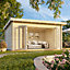 Palmako Lea 14.2 Bi-Fold Summer House - 4.5m x 3.3m - Modern Garden Building 44mm Wall Logs - Double Glazed