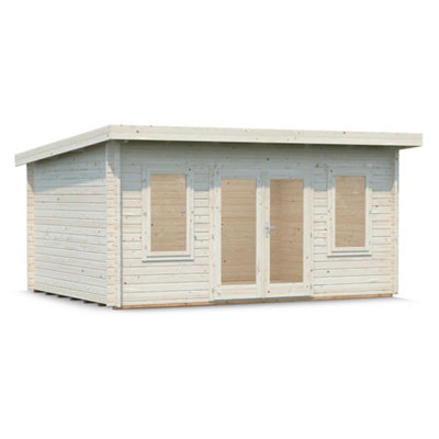 Palmako Lisa 14.2 Summer House - 4.5m x 3.3m - Modern Garden Building 44mm Wall Logs - Double Glazed - 5