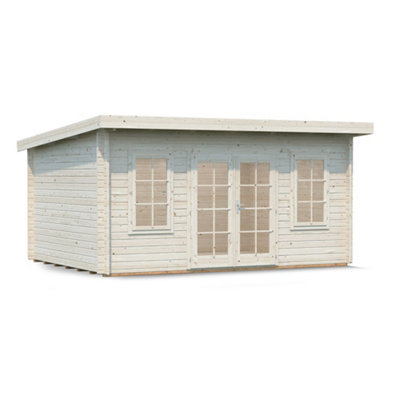 Palmako Lisa 14.2 Summer House - 4.5m x 3.3m - Modern Garden Building 44mm Wall Logs - Double Glazed - 6
