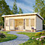 Palmako Lisa 19.4 Summer House - 5.3m x 3.9m - Modern Garden Building 44mm Wall Logs - Double Glazed
