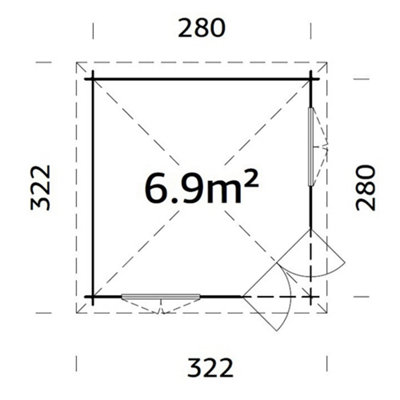 Palmako Melanie 6.9m² Corner Summer House - 2.8m x 2.8m - Double Glazed Garden Log Cabin - 3
