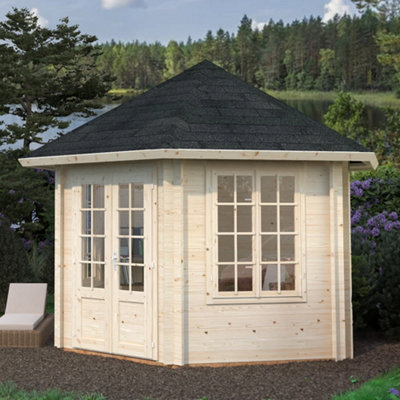 Palmako Palmako Hanna Pavilion Summer House - 3.4m Diameter - 34mm Wall ...