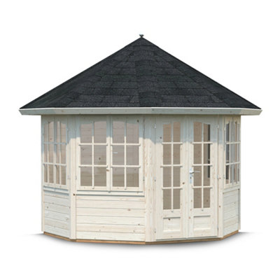 Palmako Veronica 6.7m² Pavilion Summer House - 2.9m Diameter - x4 Window Garden Summer House - 3