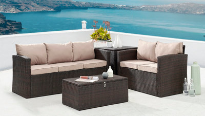 Brown rattan garden furniture sale sales