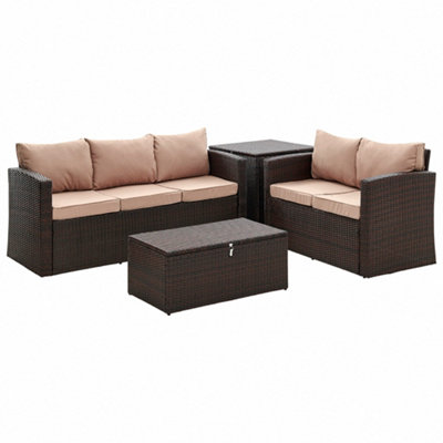 Dark brown deals wicker ottoman