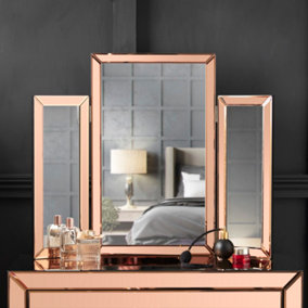 Paloma Rosegold Tri-Fold Mirror