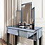 Paloma x Laguna Grey Mirrored Dressing Table with Tri-Fold Mirror
