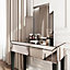 Paloma x Laguna Silver Mirrored Dressing Table with Tri-Fold Mirror