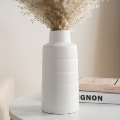 Pampas Grass Faux Fluffy in Vase Artificial Natural Style Plant Decorative Home - 3