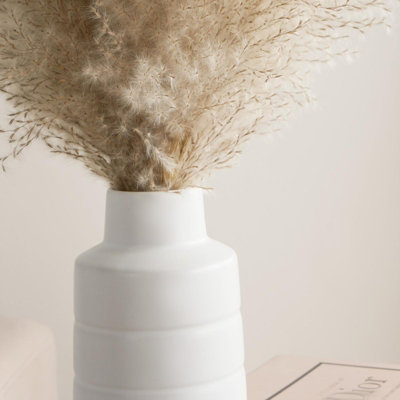 Pampas Grass Faux Fluffy in Vase Artificial Natural Style Plant Decorative Home - 4