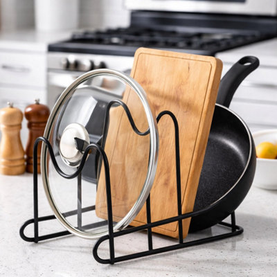 Pan Lid Holder Pots and Pans Organiser Rack Vertical Horizontal ...