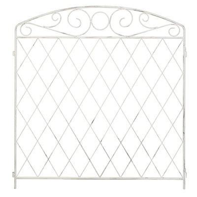 Panacea French Country Scroll Fence 96 x 91cm (Distressed White)