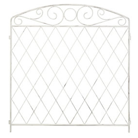 Panacea French Country Scroll Fence 96 x 91cm (Distressed White)