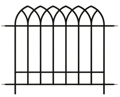 Panacea Gothic Fence Section 92 x 121cm (Black)
