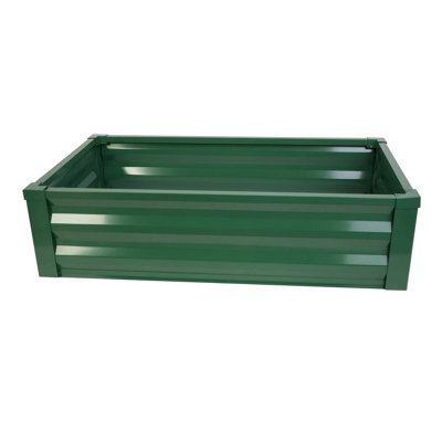 Panacea Metal Raised Garden Planter with Liner (Forest Green)