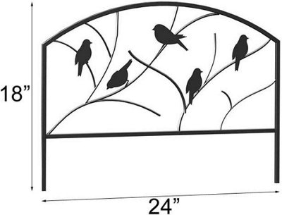 Panacea Perching Birds Garden Edge 45 x 60cm (Black)