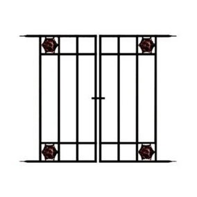 Panacea Rosette Fence Gate 71 x 93cm (Rust)