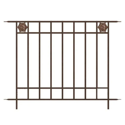Panacea Rosette Fence Section 121 x 92cm (Rust)