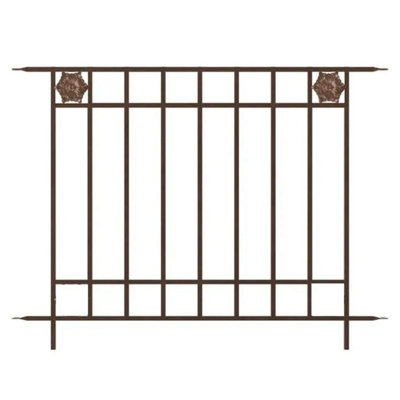 Panacea Rosette Fence Section 121 x 92cm (Rust)