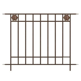 Panacea Rosette Fence Section 121 x 92cm (Rust)