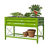 Panacea Stand Up Metal Raised Garden Planter with Liner (Moss Green)