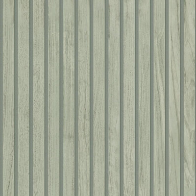 Panacea Wood Slats Wallpaper Sage Belgravia 1163