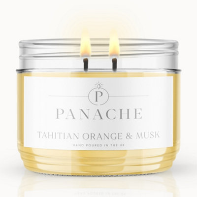 Panache Tahitian Orange & Musk Scented Candle - Double Wick - Exotic ...