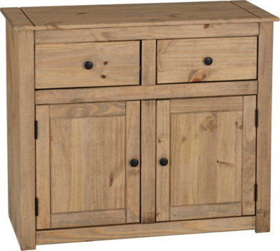 Panama 2 Door 2 Drawer Sideboard Natural Waxed Finish