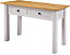 Panama 2 Drawer Console Table in White and Natural Wax Finish