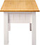 Panama Lamp End Table in White and Natural Wax Finish