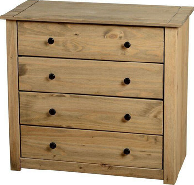 PANAMA WAXED PINE 4 DRAWER CHEST