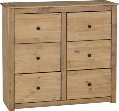 PANAMA Waxed Pine  6 Drawer Chest