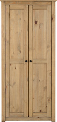 PANAMA Waxed Pine Finish 2 Door Wardrobe