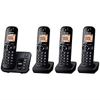 Panasonic DECT Cordless Phone, Easy-to-Read Backlit Display, (Pack of 4), KX-TGC224EB