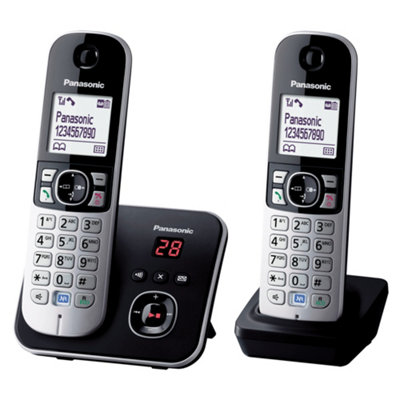 Panasonic DECT Cordless Telephone Set with Answer Machine, (Pack of 2 ...