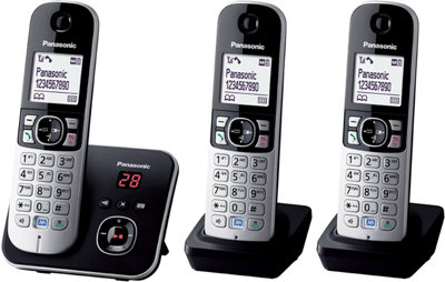 Panasonic DECT Cordless Telephone Set with Answer Machine,(Pack of 3 ...
