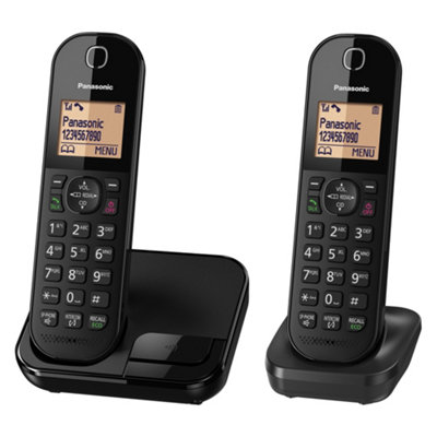 Panasonic Digital Cordless Phone, Black (Pack of 2), KX-TGC41